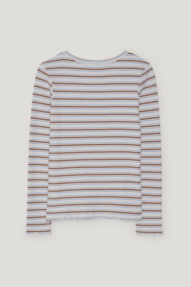 Women XL - CLOCKHOUSE - long sleeve top - striped - beige
