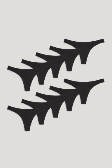 Women - Multipack of 10 - thong - black