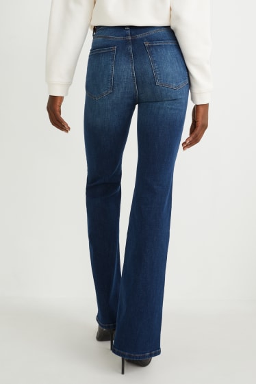 Femei - Flare jeans - talie înaltă - LYCRA® - denim-albastru