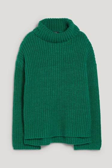 Donna - Maglione a dolcevita - verde
