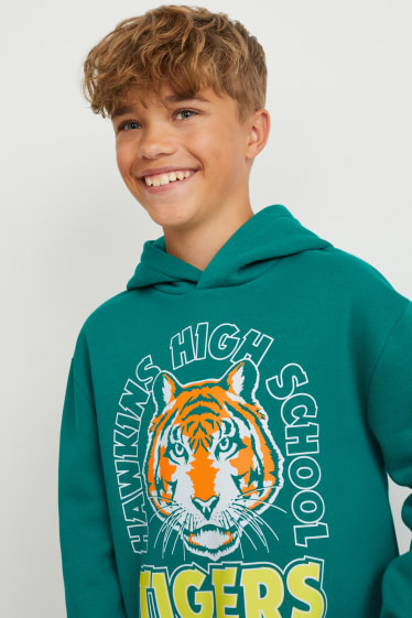 Bambini: - Stranger Things - felpa con cappuccio - verde