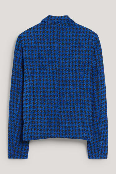 Women - Chenille blazer - regular fit - check - dark blue