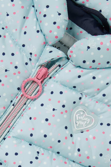 Toddler Girls - Gilet trapuntato - pois - azzurro