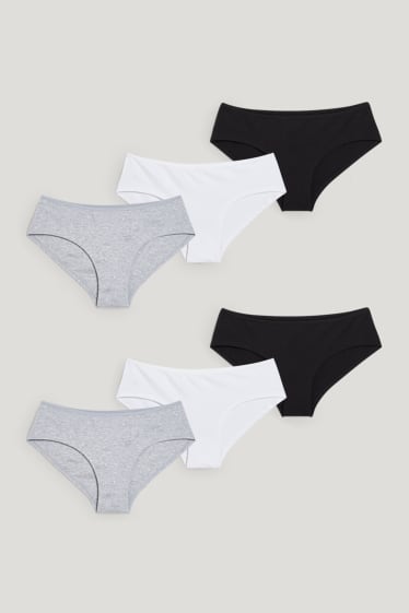 Damen - Multipack 7er - Hipster - grau / schwarz