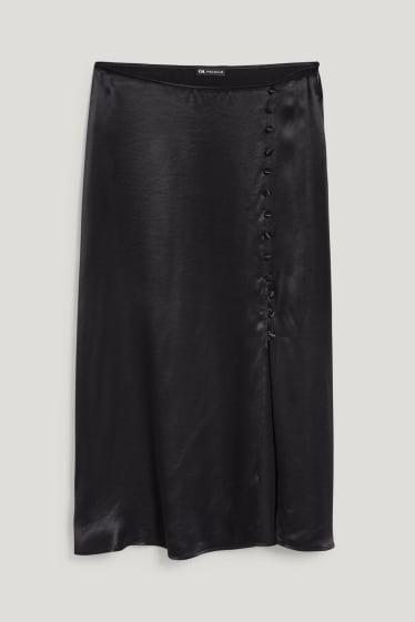 Damen - Satin-Rock - schwarz