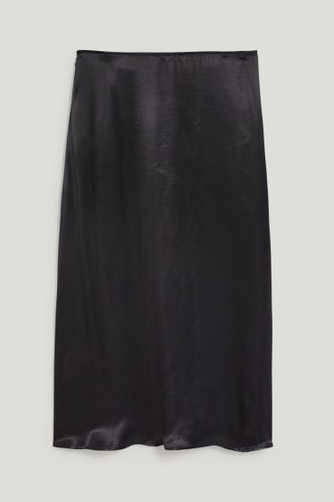Damen - Satin-Rock - schwarz