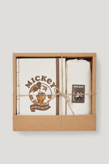 Clockhouse pro kluky - Mickey Mouse - souprava - zápisník, penál a tužka - béžová