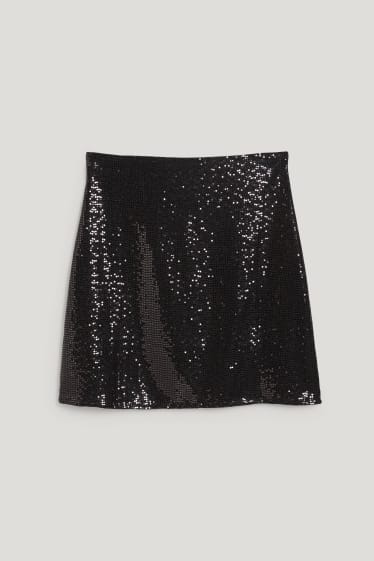 Clockhouse Girls - CLOCKHOUSE - fustă mini - aspect lucios - negru