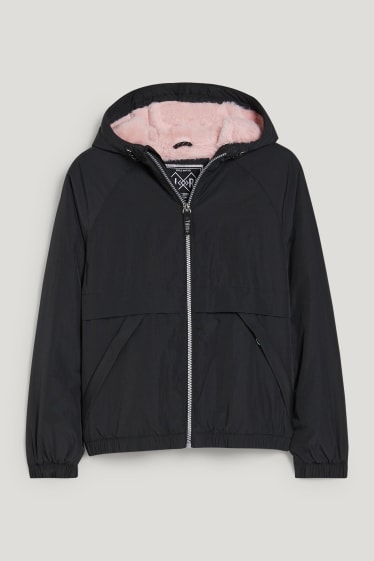 Kids Girls - Jas met capuchon - zwart