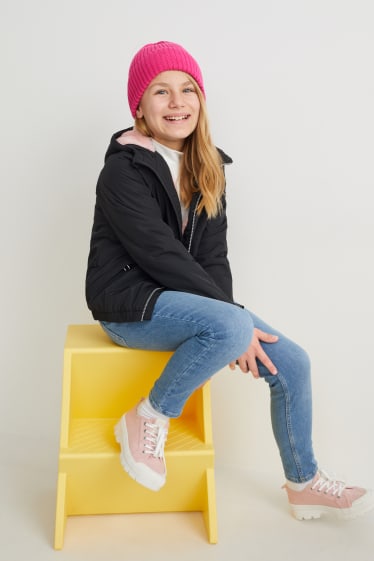 Kids Girls - Jas met capuchon - zwart
