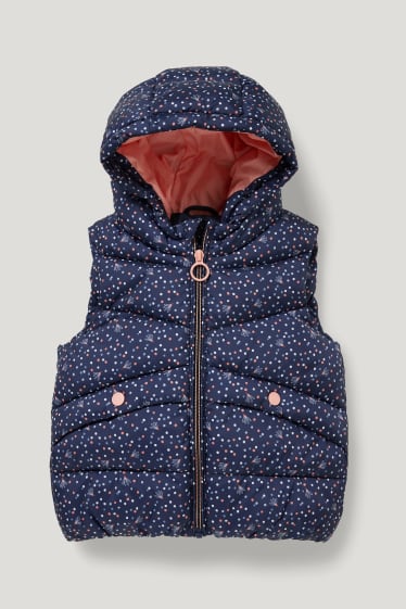 Toddler Girls - Giubbino trapuntato con cappuccio - a poist - blu scuro