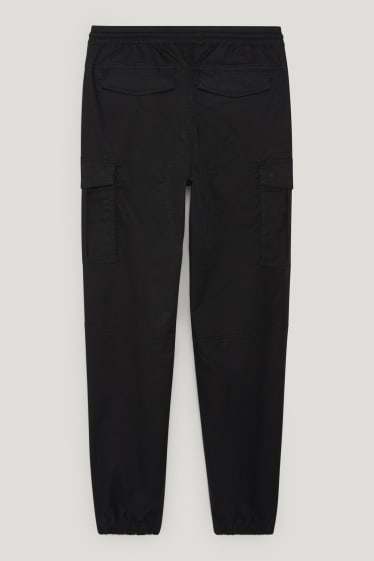 Uomo - Pantaloni cargo - regular fit - LYCRA® - nero