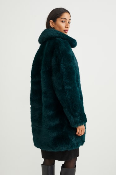 Femmes - Veste en fausse fourrure - vert foncé