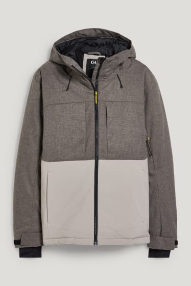 Hombre - Chaqueta de esquí con capucha - gris