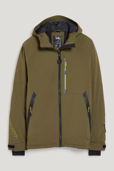 Herren - Skijacke mit Kapuze - dunkelgrün