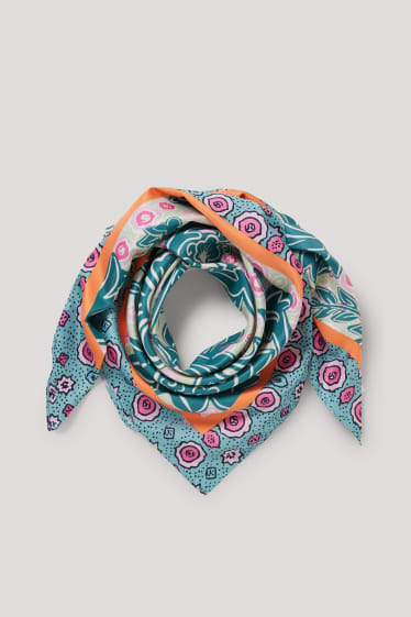 Donna - Foulard - fantasia - verde scuro
