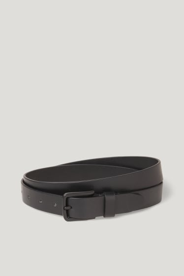 Heren - Leren riem - zwart