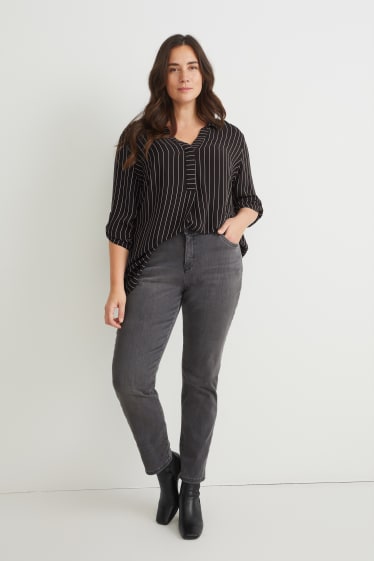 Dames - Blouse - gestreept - zwart