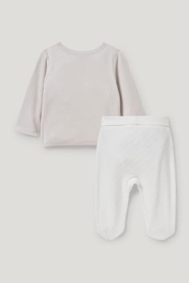 Baby Girls - Newbornoutfit - biokatoen - 2-delig - beige