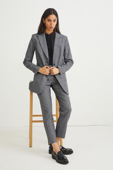 Dona - Americana - quadres - gris/negre