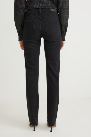 Dámské - Straight jeans - mid waist - LYCRA® - černá