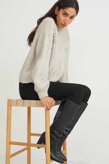 Damen - Pullover - weiß-melange