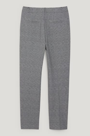 Donna - Pantaloni - vita alta - slim fit - a quadretti - grigio / nero
