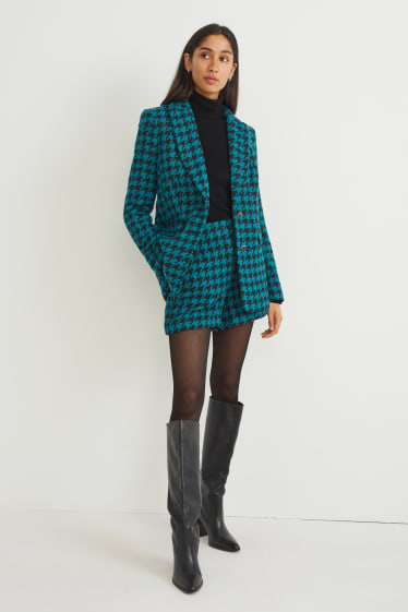 Femmes - Blazer en finition bouclé - regular fit - à motif - turquoise foncé