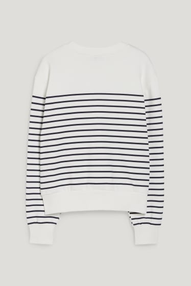 Women - Sweatshirt - striped - cremewhite