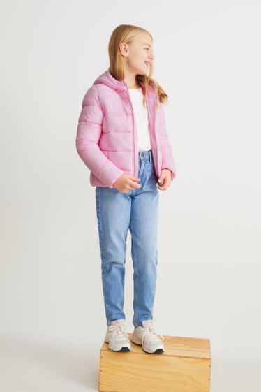 Kids Girls - Steppjacke mit Kapuze - rosa