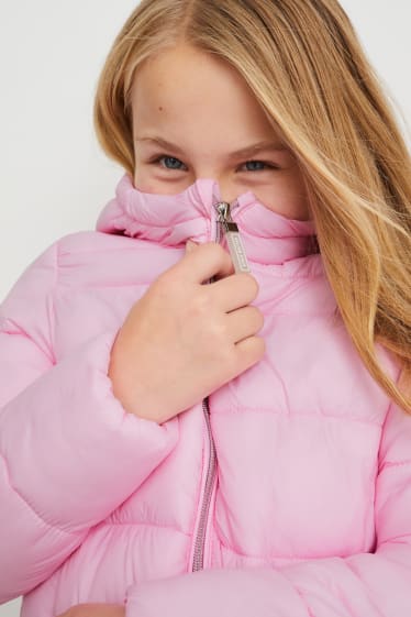 Kids Girls - Steppjacke mit Kapuze - rosa