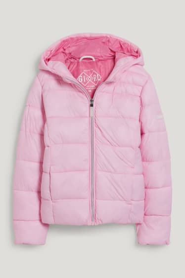 Kids Girls - Steppjacke mit Kapuze - rosa