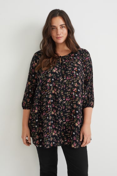Femmes - Chemisier - motif floral - noir