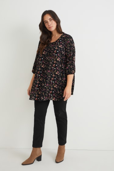 Femmes - Chemisier - motif floral - noir