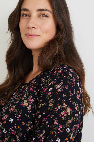Femmes - Chemisier - motif floral - noir