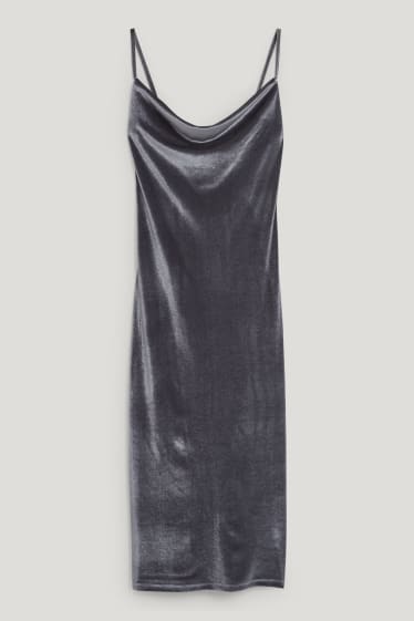 Clockhouse femme - CLOCKHOUSE - robe de velours - gris chiné