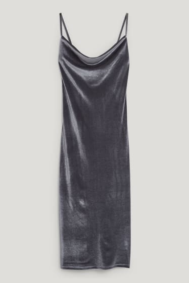 Clockhouse nena - CLOCKHOUSE - vestit de vellut - gris jaspiat