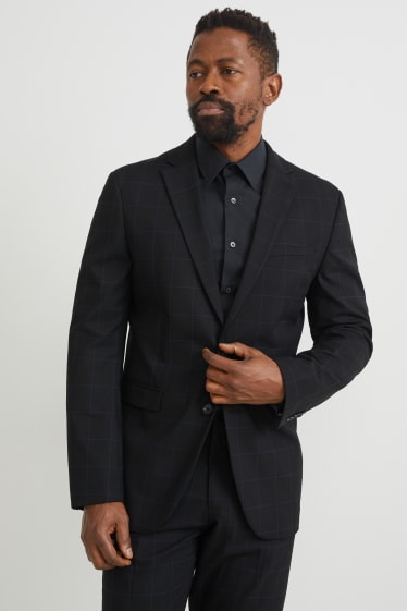 Hommes - Veste de costume - slim fit - Flex - LYCRA® - à carreaux - noir