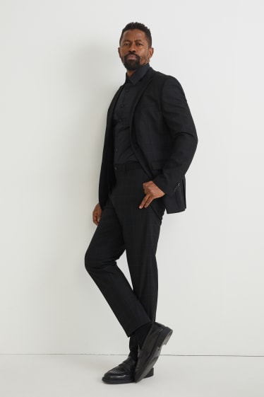 Hommes - Veste de costume - slim fit - Flex - LYCRA® - à carreaux - noir