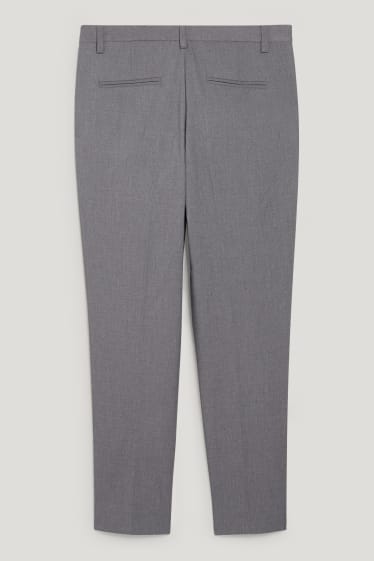 Damen - Business-Hose - Mid Waist - Slim Fit - grau-melange