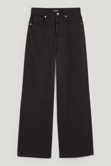Exclusivo online - CLOCKHOUSE - pantalón - high waist - wide leg - negro
