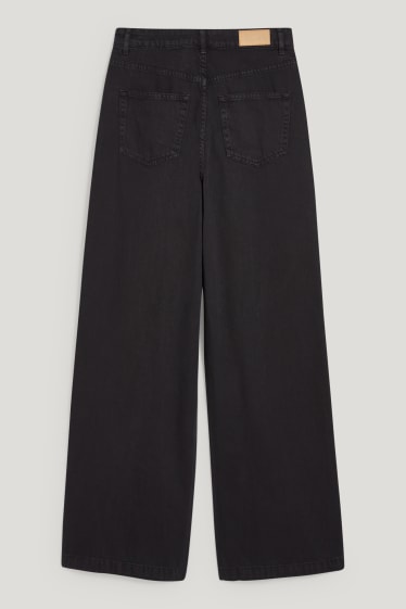 Exclusivo online - CLOCKHOUSE - pantalón - high waist - wide leg - negro