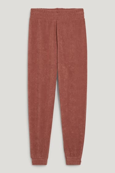 Clockhouse Girls - CLOCKHOUSE - terry cloth joggers - terracotta