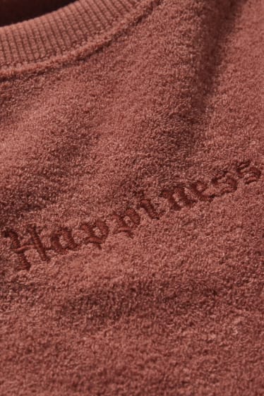 Clockhouse Girls - CLOCKHOUSE - cropped terry cloth sweatshirt - terracotta