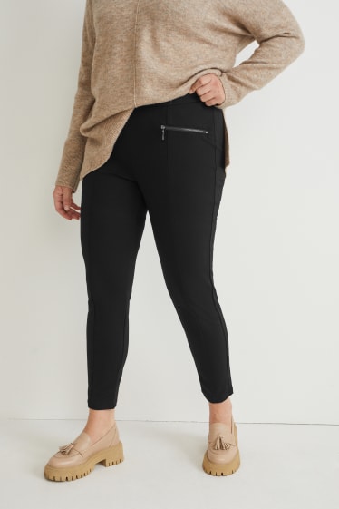 Donna - Pantaloni di jersey - slim fit - nero
