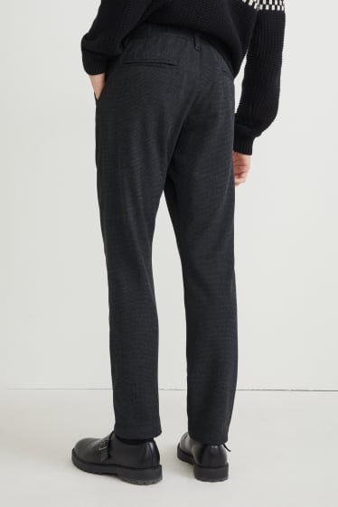 Hommes - Pantalon - jambes fuselées - Flex - LYCRA® - à carreaux - gris chiné