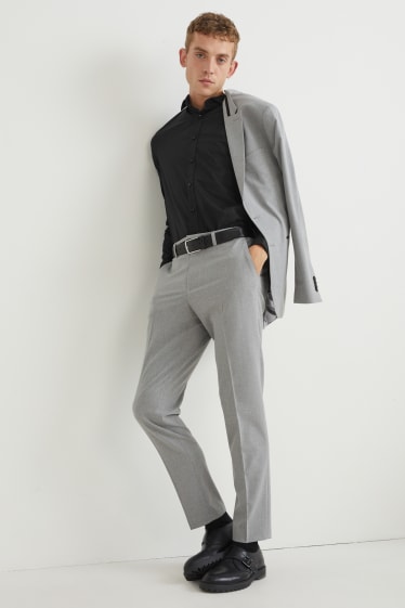 Heren - Business-overhemd - body fit - cut away - Flex - zwart