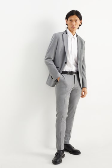 Uomo - Giacca coordinabile - slim fit - Flex - LYCRA® - grigio chiaro melange
