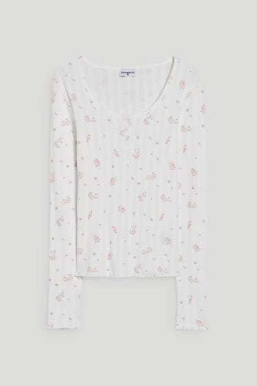 Clockhouse femme - CLOCKHOUSE - haut de pyjama - à fleurs - blanc