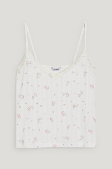 Clockhouse Girls - CLOCKHOUSE - pyjamatopje - gebloemd - wit